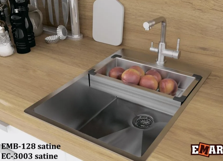 Кухонная мойка EMB-128A PVD Nano Satine